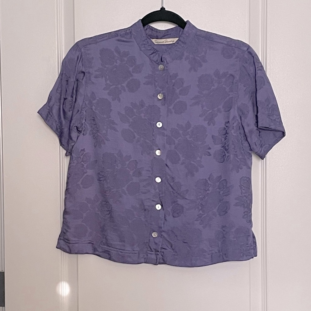 French Laundry Purple Button Up Blouse